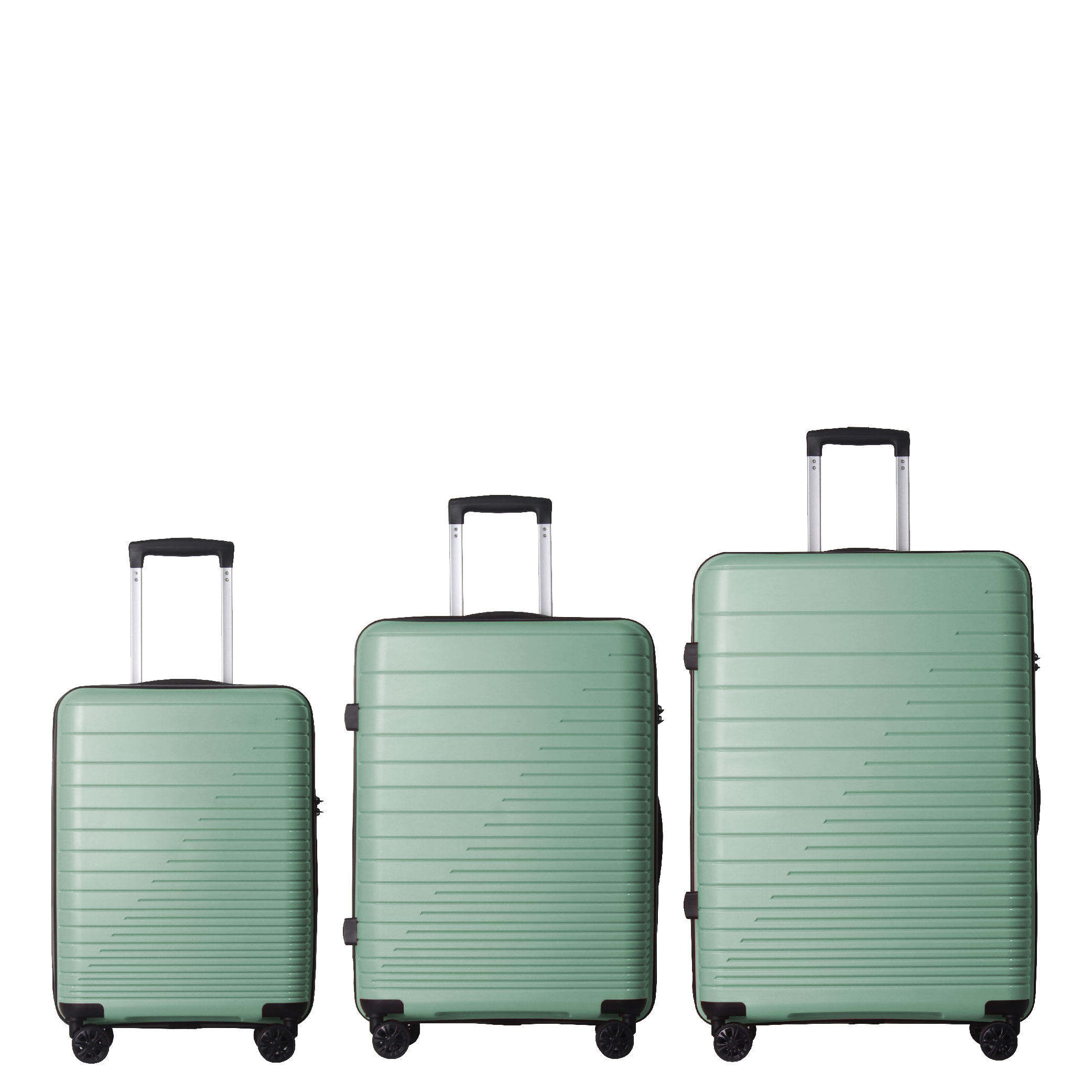 Luggage Set 3 Piece, PP Hardshell Carry On Suitcase With Spinner Wheels & TSA Lock, Lightweight Suitcases For Business, Trip, (20"/24"/28"), Green_voghion.com